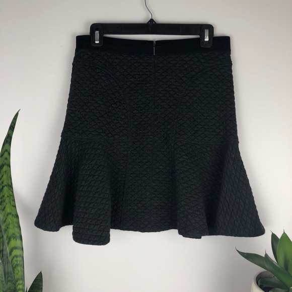Rebecca Taylor Charcoal Textured Flounce Skirt - Picture 7 of 12
